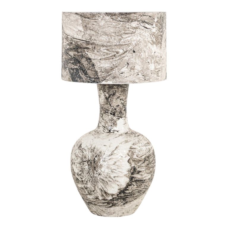 Cecile Table Lamp - Round - Black and White