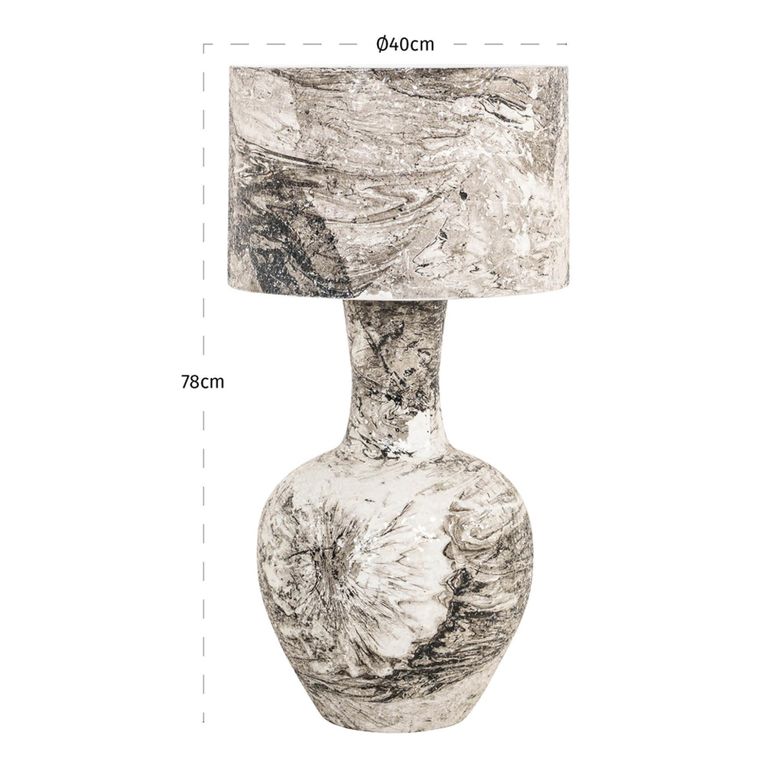 Cecile Table Lamp - Round - Black and White
