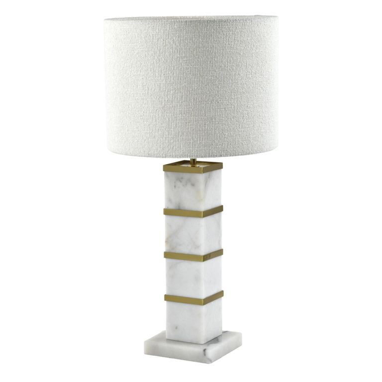 Celinae Table Lamp - Round - White - Marble