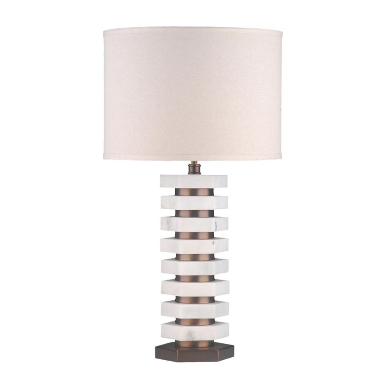 Haspen Table Lamp - Round - Natural - Marble