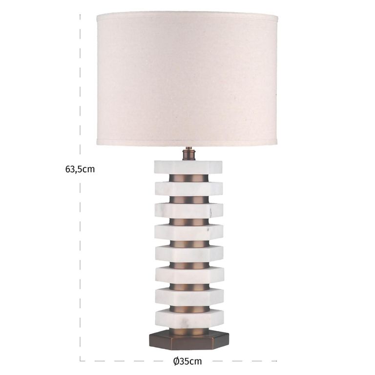 Haspen Table Lamp - Round - Natural - Marble