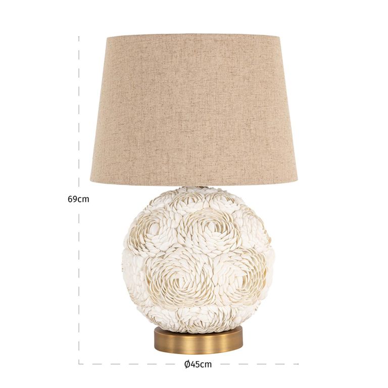 Jamie Table Lamp - Round - White and Gold
