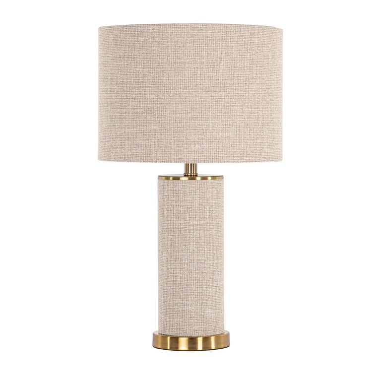 Joline Table Lamp - Round - Beige - Fabric