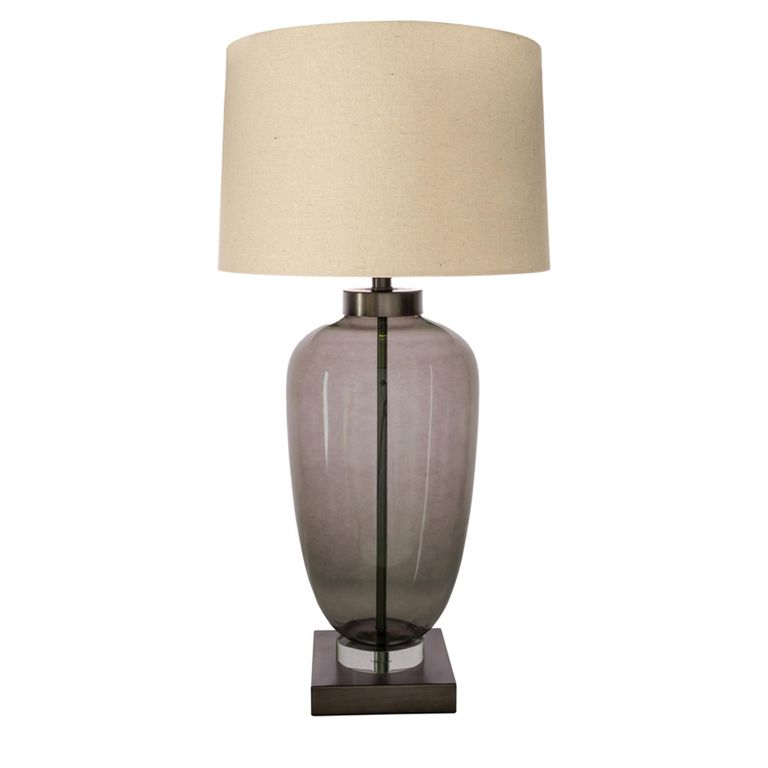 Monsoe Table Lamp - Round - Smoked Glass