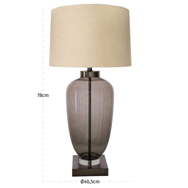 Monsoe Table Lamp - Round - Smoked Glass