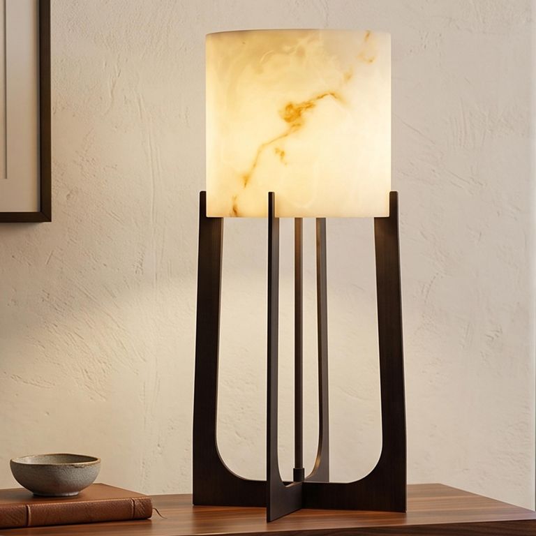 Loura Table Lamp - Round - Bronze - Small - Marble