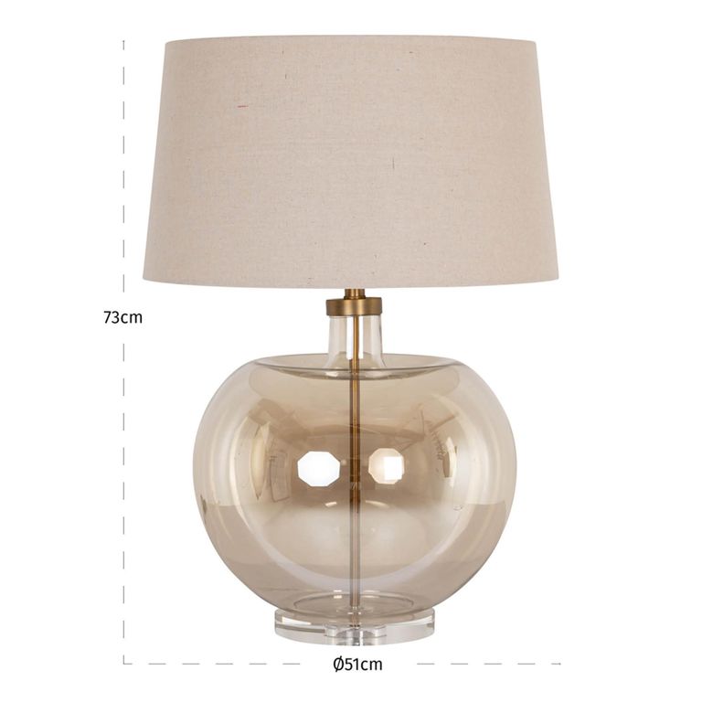 Jazzy Table Lamp - Round - Amber - Glass