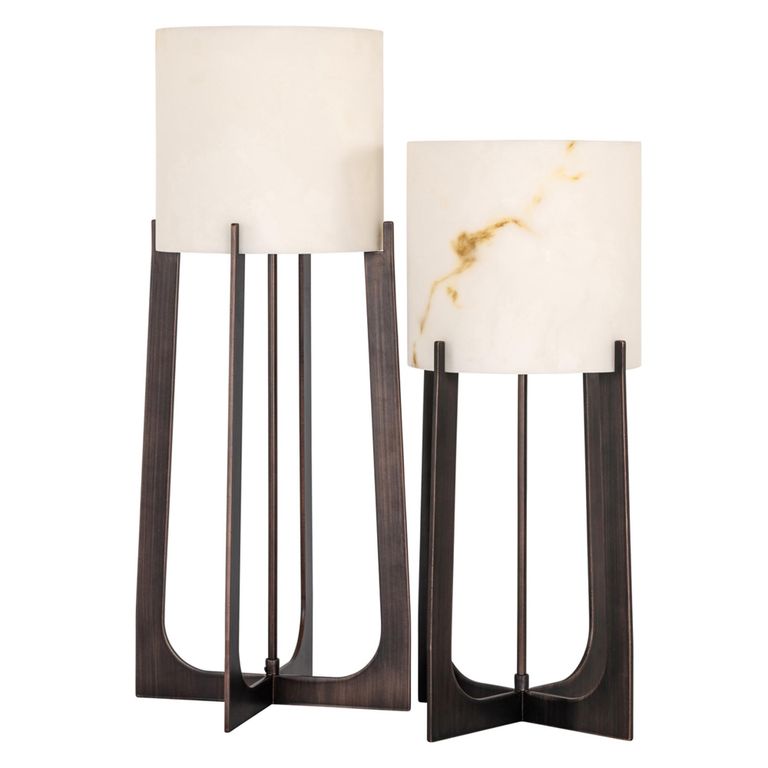 Loura Table Lamp - Round - Bronze - Large - Marble