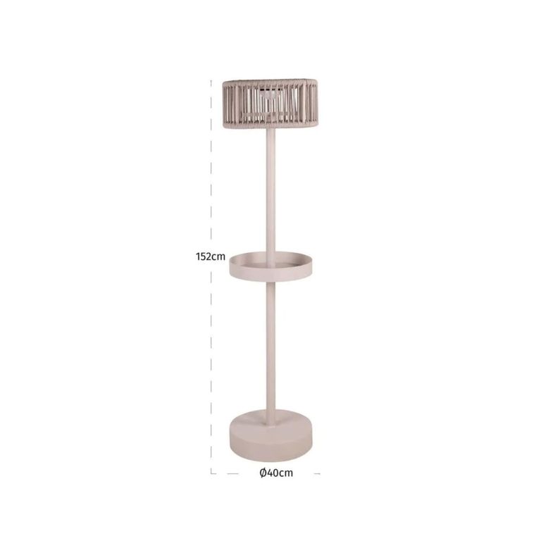 Lunar Outdoor Floor Lamp - Light Beige - Rope and Metal