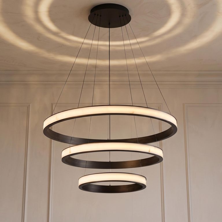 Aurevia Chandelier - Round - Antique Brass - Resin and Metal