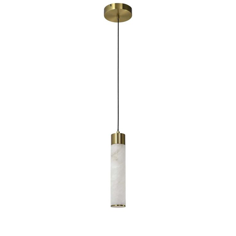 Auralith Chandelier - White and Brass - Metal