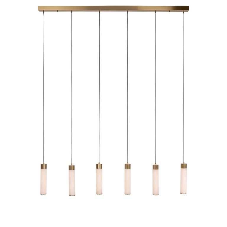 Elaris Chandelier - White and Brass - Metal