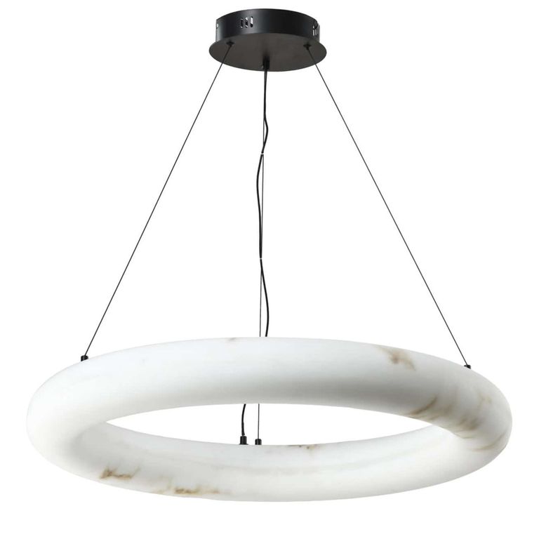 Solmira Chandelier - Round - White - Resin and Metal