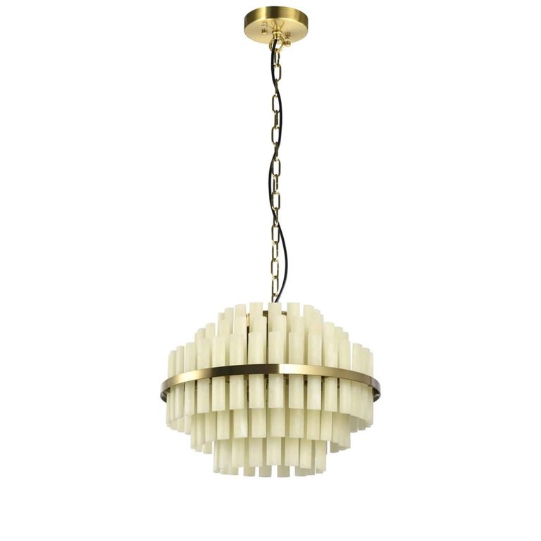 Zerine Chandelier - White - Resin and Metal