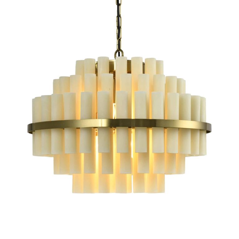 Zerine Chandelier - White - Resin and Metal