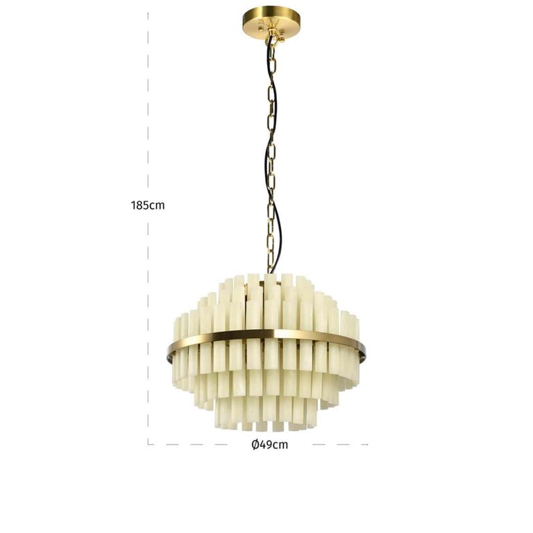 Zerine Chandelier - White - Resin and Metal