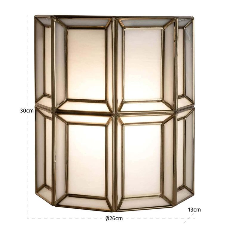 Amara Wall Lamp - Antique Brass - Glass and Metal