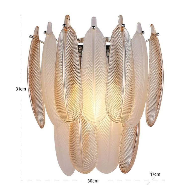 Chloe Wall Lamp - Antique Brass - Glass and Metal