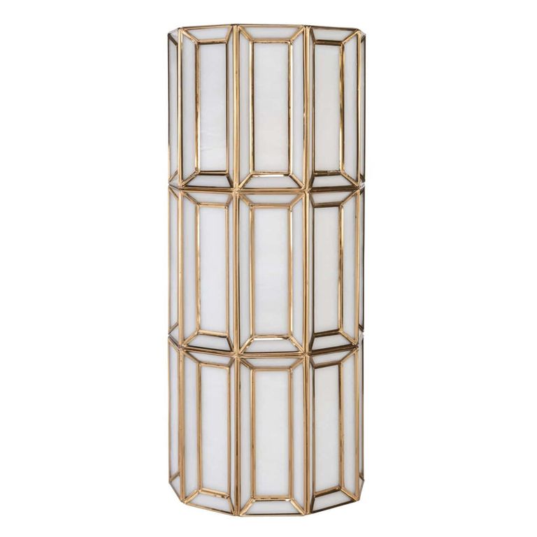Opal Wall Lamp - Antique Brass - Glass and Metal