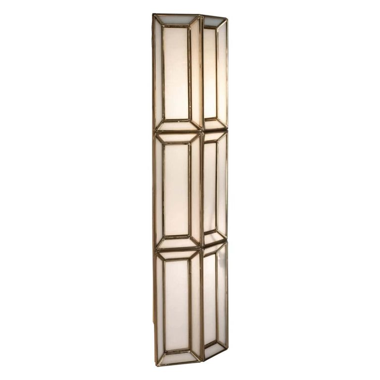 Opal Wall Lamp - Antique Brass - Glass and Metal