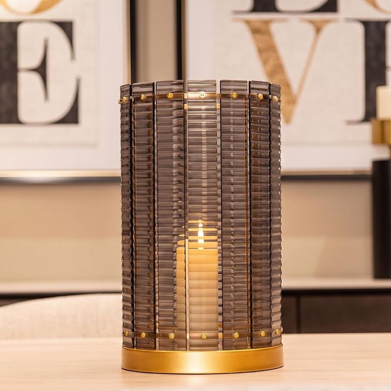 Daylin Hurricane Light - Large - Gold and Smoke - Glass and Metal