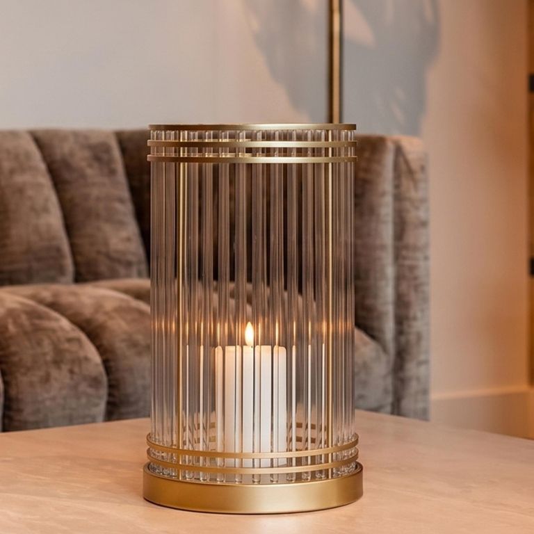 Dyara Hurricane Light - Large - Gold - Glass and Metal