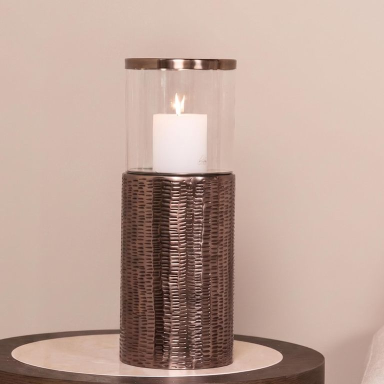 Faylen Hurricane Light - Small - Bronze - Glass and Metal