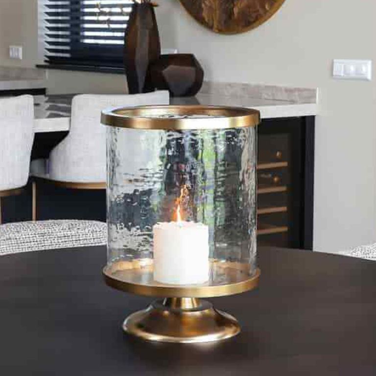Jaysin Hurricane Light - Gold - Glass and Metal