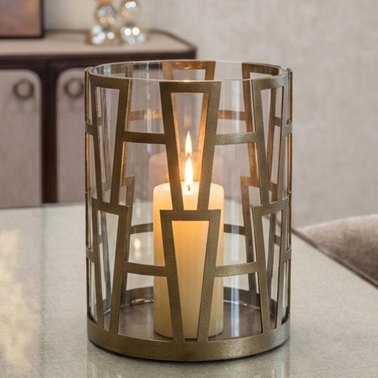 Shandy Hurricane Light - Large - Antique Brass - Glass and Metal