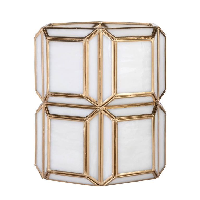 Ariana Hurricane Light - Antique Brass - Glass and Metal