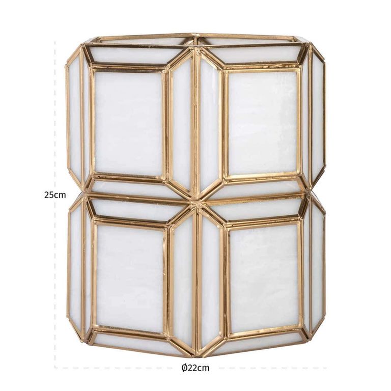 Ariana Hurricane Light - Antique Brass - Glass and Metal