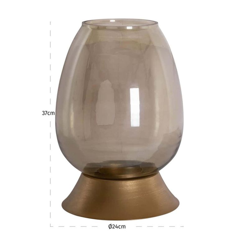 Aubine Hurricane Light - Gold - Glass and Metal