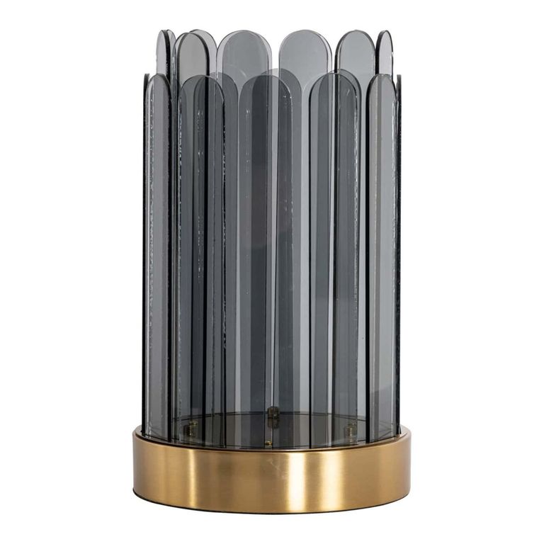 Daisey Hurricane Light - Large - Gold and Smoke - Glass and Metal