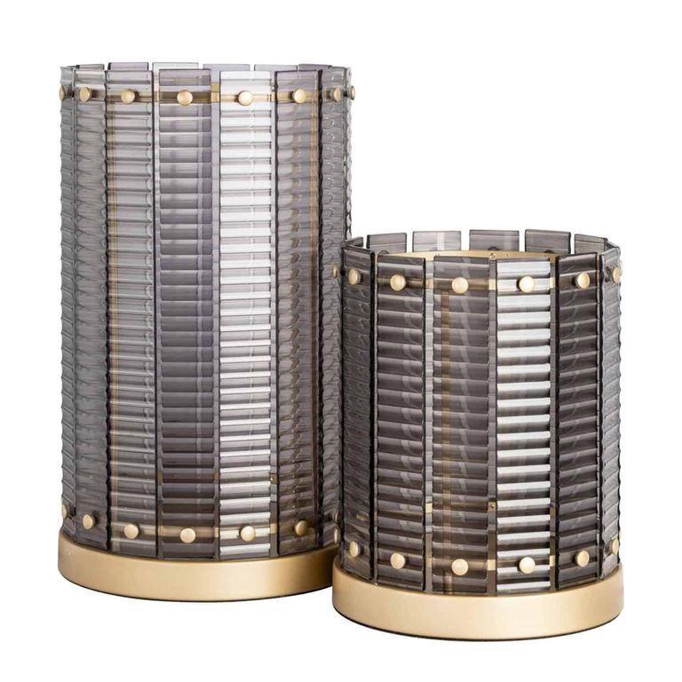 Daylin Hurricane Light - Large - Gold and Smoke - Glass and Metal