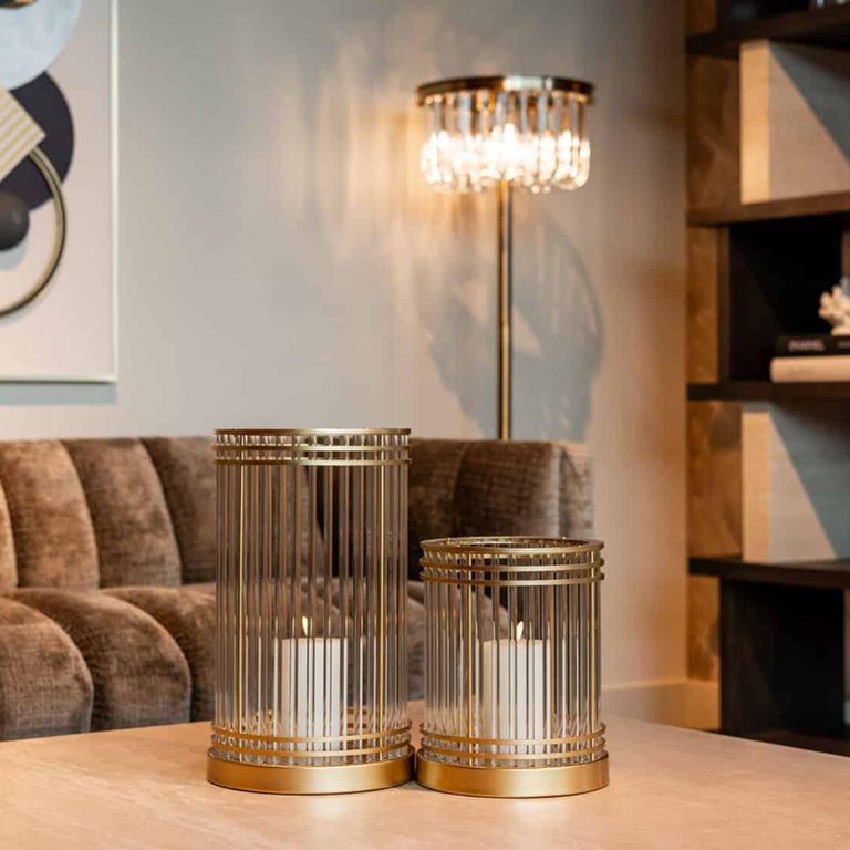 Dyara Hurricane Light - Large - Gold - Glass and Metal