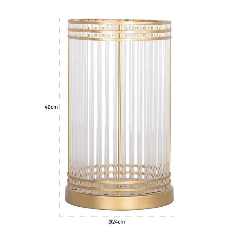 Dyara Hurricane Light - Large - Gold - Glass and Metal
