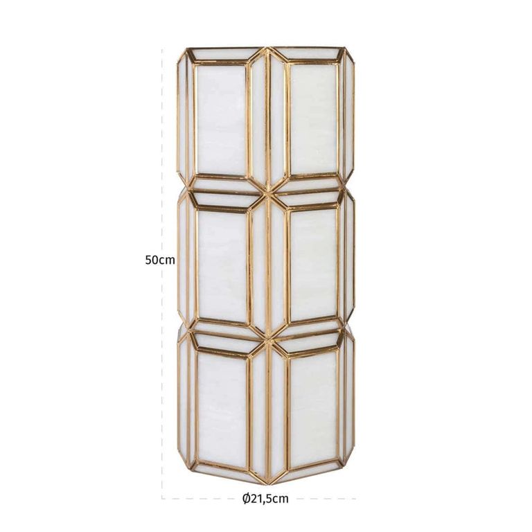 Emilia Hurricane Light - Antique Brass - Glass and Metal
