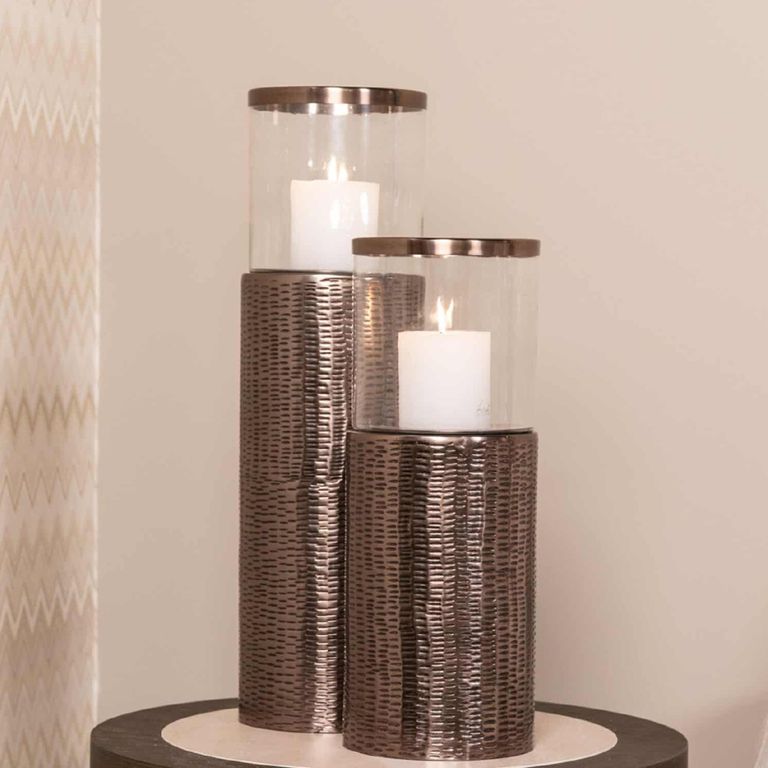 Faylen Hurricane Light - Large - Bronze - Glass and Metal
