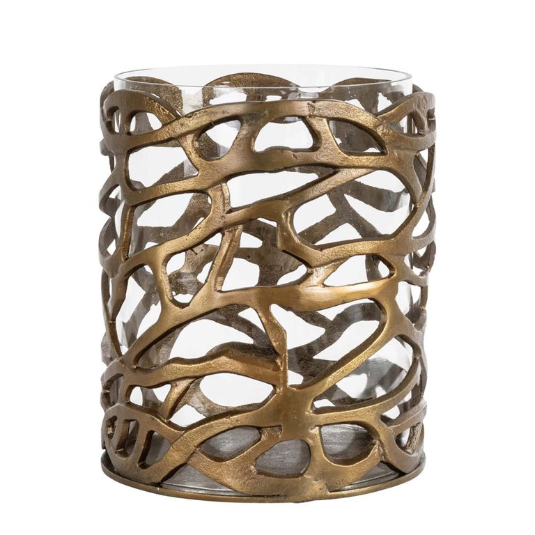 Mase Hurricane Light - Antique Brass - Glass and Metal