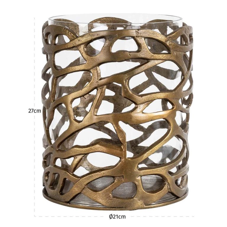 Mase Hurricane Light - Antique Brass - Glass and Metal