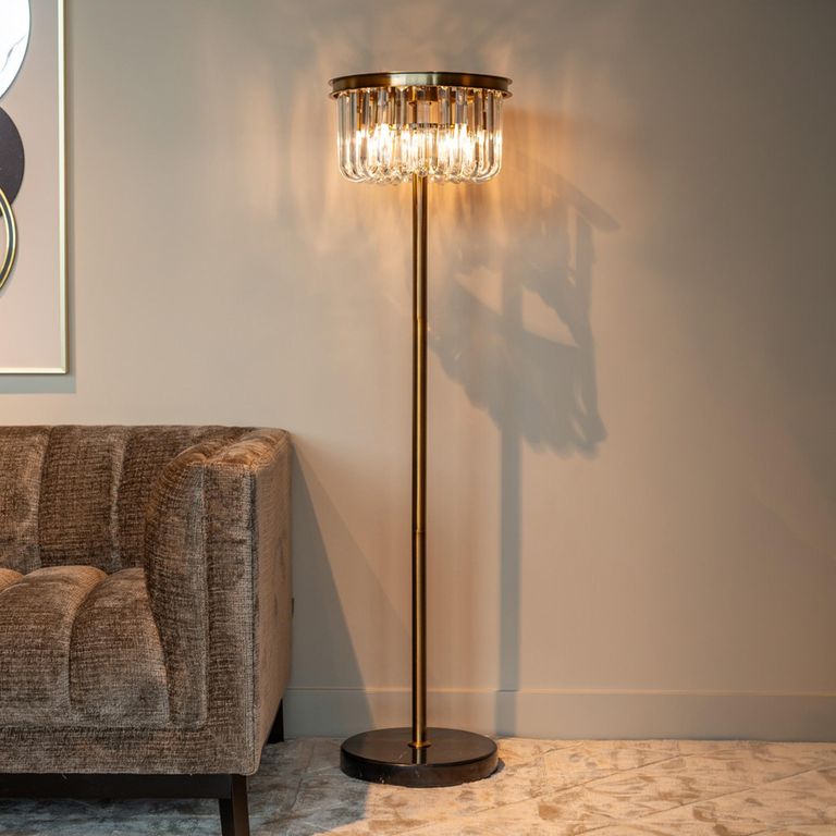Dagmar Glass and Bronze Metal Floor Lamp