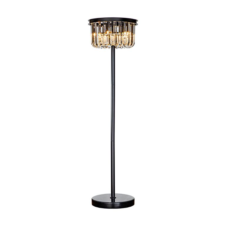 Dagmar Glass and Black Metal Floor Lamp