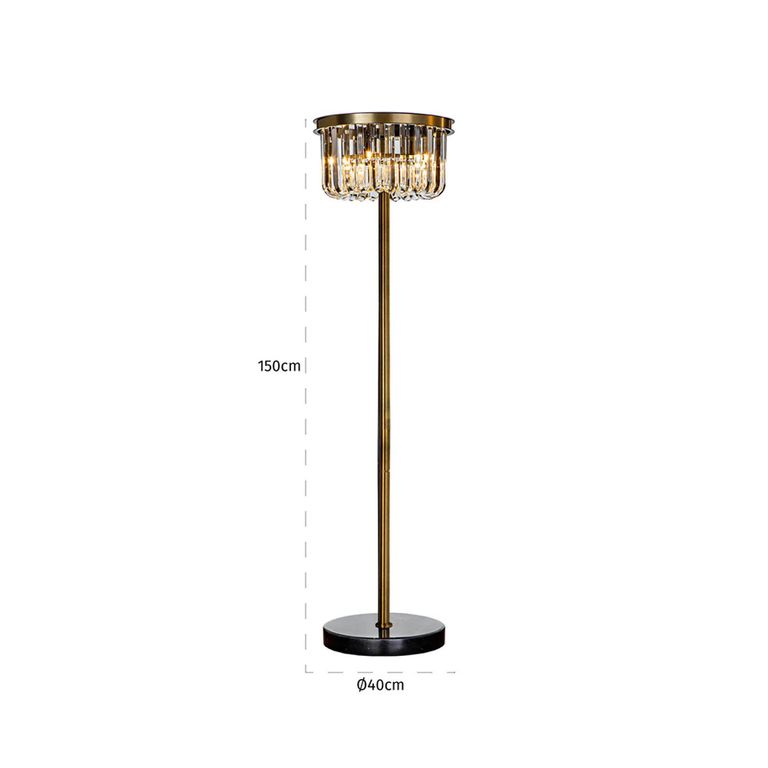 Dagmar Glass and Bronze Metal Floor Lamp