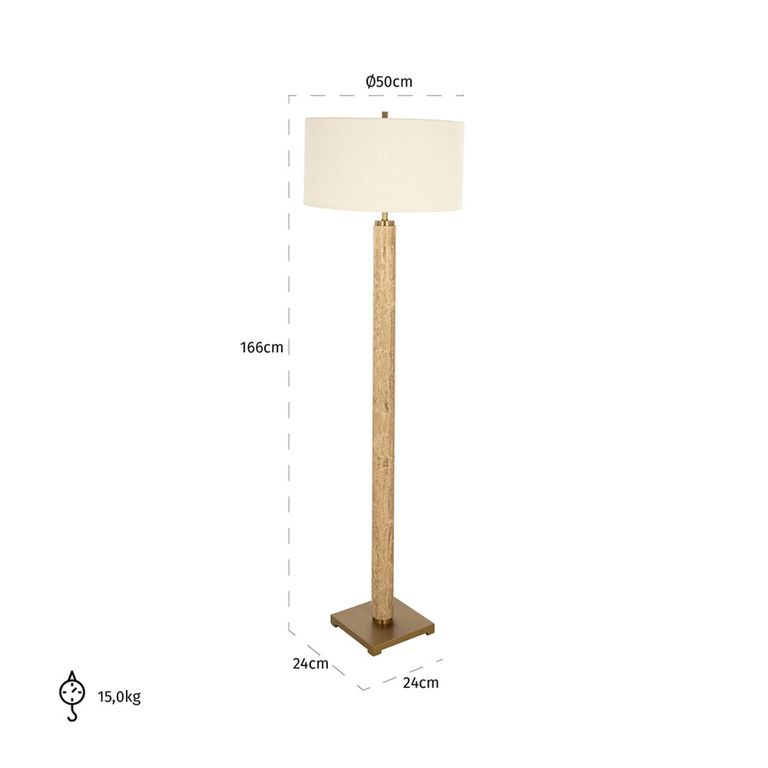 Loren Cream Marble Shade Floor Lamp