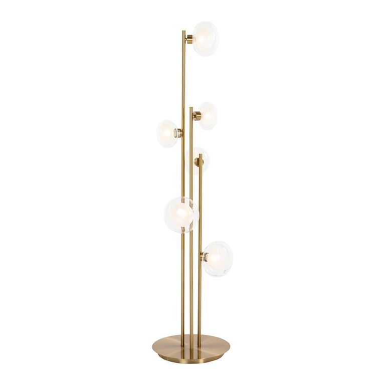 Luva Glass and Gold Metal Floor Lamp