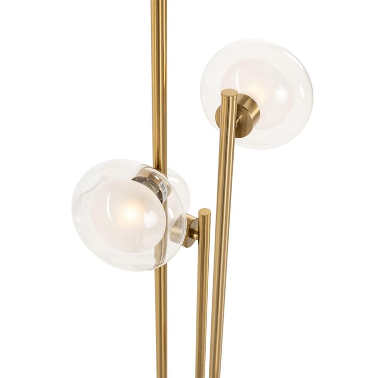Luva Glass and Gold Metal Floor Lamp