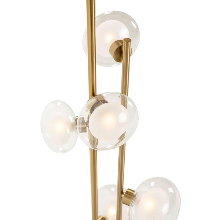 Luva Glass and Gold Metal Floor Lamp