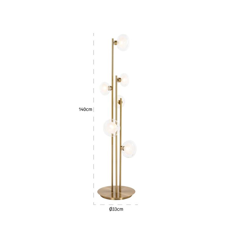 Luva Glass and Gold Metal Floor Lamp