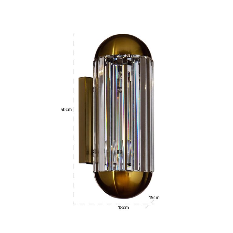 Anja Crystal and Bronze Wall Lamp