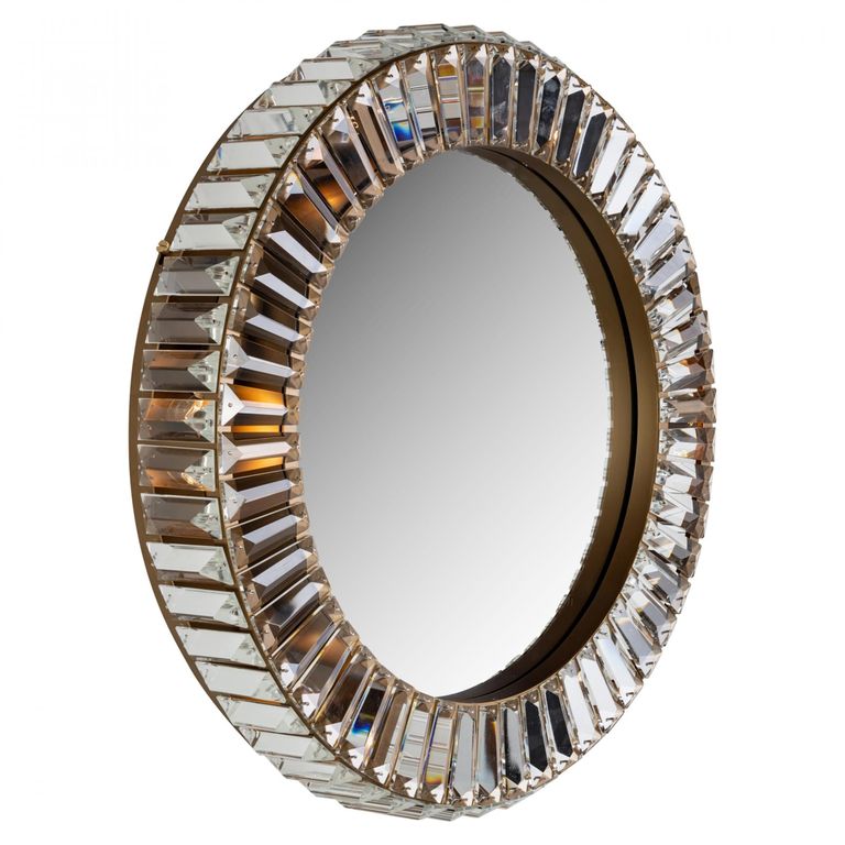 Becky Crystal and Gold Round Wall Lamp